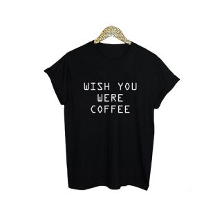 Stylish Coffee Themed Inscribed Cotton Women's T-Shirt